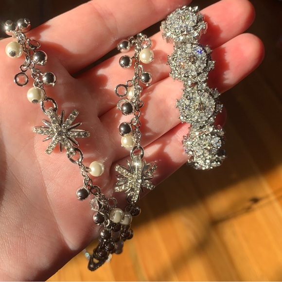 Super Sparkly Silver Cuff Bracelet CZ Pave Talbots Jewelry - Picture 13 of 13